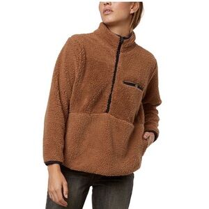 O’Neill Brown Sutton Fleece Pullover Mock Neck Half Zip Jacket